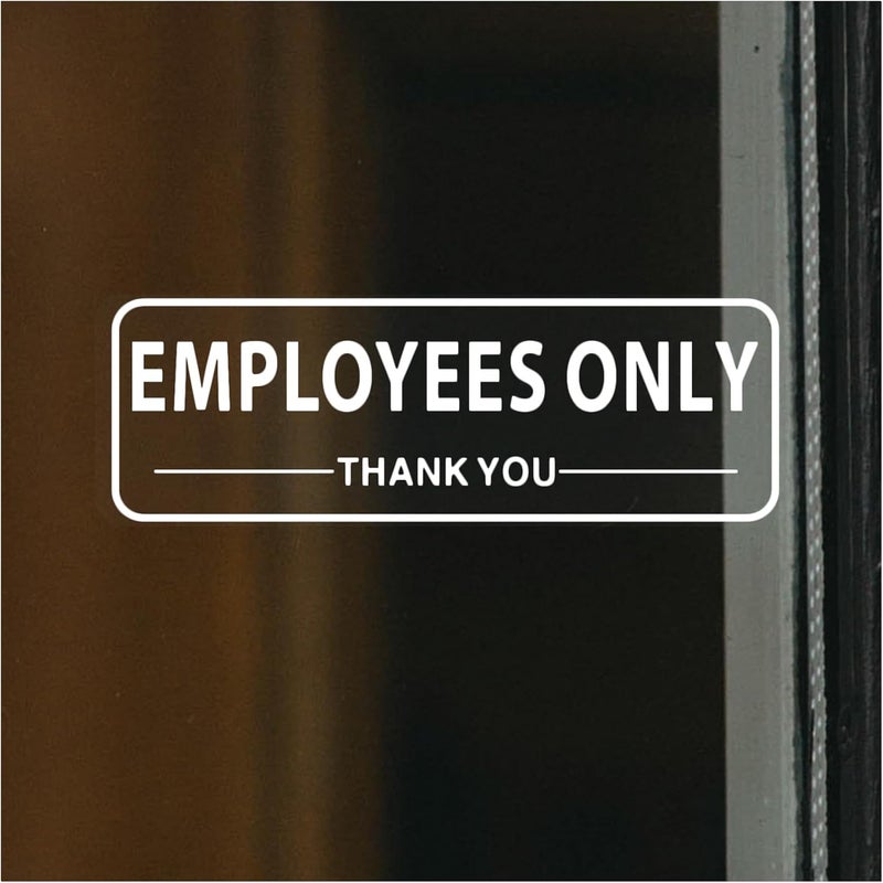 SnailGo Employees Only Sign for Business Sign 9x3 Inch Sticker Vinyl Window Door Staff Signs Waterproof UV Proof Decal 5 Pack - Image 1