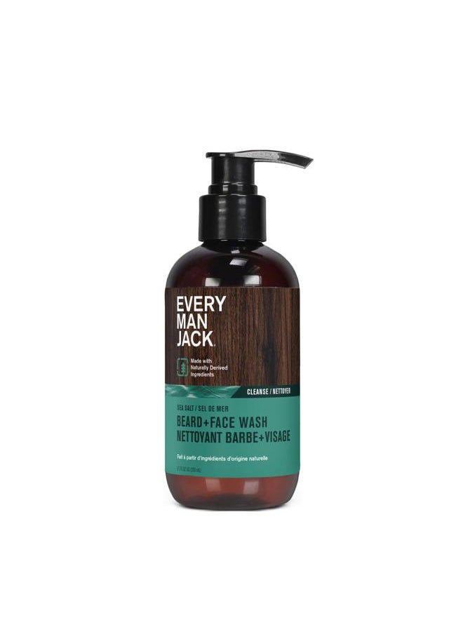 Every Man Jack - Beard Wash - Cleanse, Soften, and Hydrate for a Healthier Beard - Light Sea Salt Scent - Made w/Naturally Derived Ingredients like Aloe Vera and Coconut - 6.7oz - Image 1