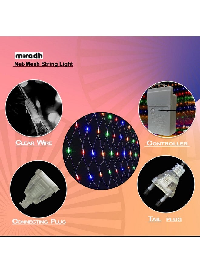 MIRADH Led Net Mesh String Lights - Diwali Lights for Decoration for Home Diwali Lights for Home Decoration led Lights ganpati Decoration Items for Home 5ft x 5ft 120 LEDs (8 Mode Multicolor) - Image 4