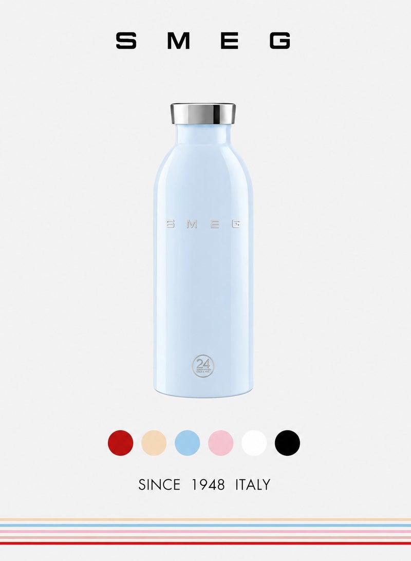 SMEG 24Bottles Clima bottle thermos 500ml, Travel Coffee Mug, Insulated Beverage Cup With Leakproof Lid, Long Lasting Coffee Tumbler With Lid, Travel Coffee Thermos, Blue - Image 1