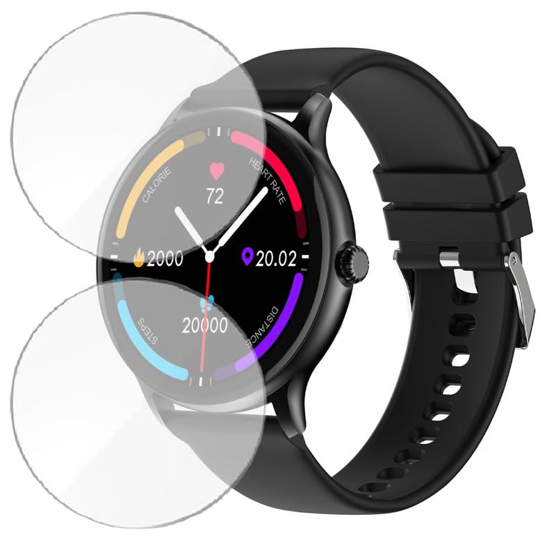 HELLOSCREEN 2 Pack | Screen Protector Guard for Fire Boltt Phoenix Pro | 1.39 inch | Smartwatch - Flexible & Ultrathin TPU Film, 9H Scratch Resistant, Bubble Free - Not a Tempered Glass - Image 1