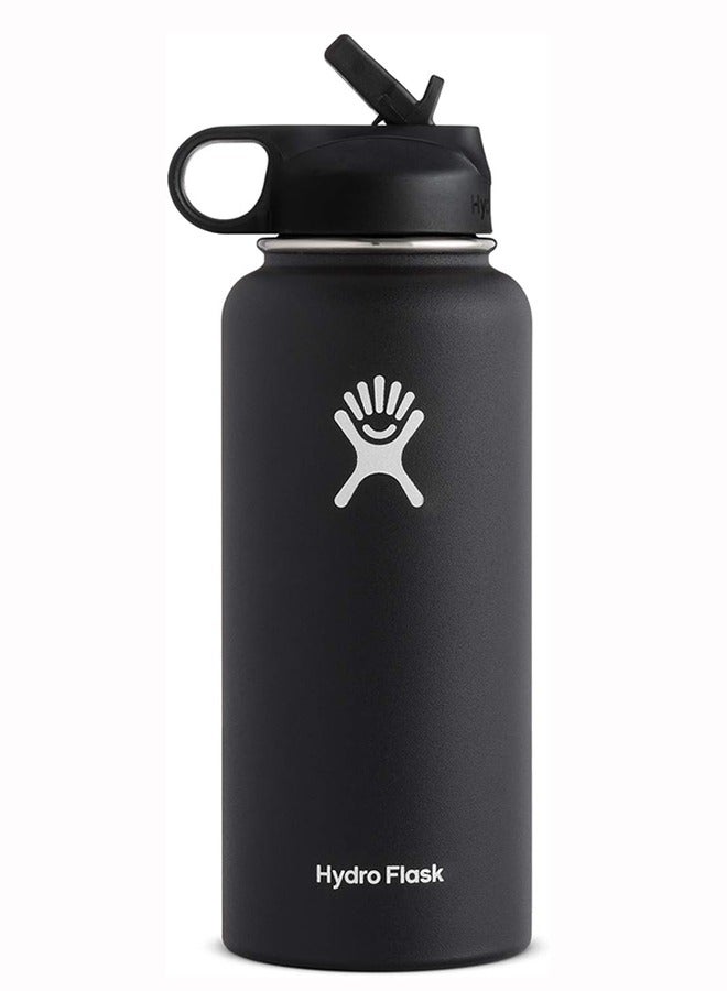 هايدرو فلاسك زجاجة مياه قابلة لإعادة الاستخدام من الفولاذ المقاوم للصدأ ذات فتحة واسعة مع غطاء مرن - معزولة بالفراغ، آمنة للاستخدام في غسالة الأطباق، وغير سامة - Image 1