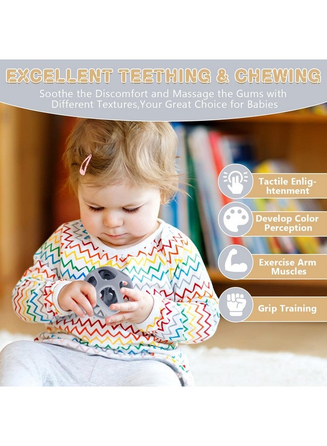 MCGMITT Silicone Baby Teether Ball Toy, Easy Grasp Sensory Balls for Babies 0-6-12 Months, Food Grade Soft Teether Ring for Teething Relief, Baby Teething Toy Gift for Infant Toddlers Boys and Girls - Image 4