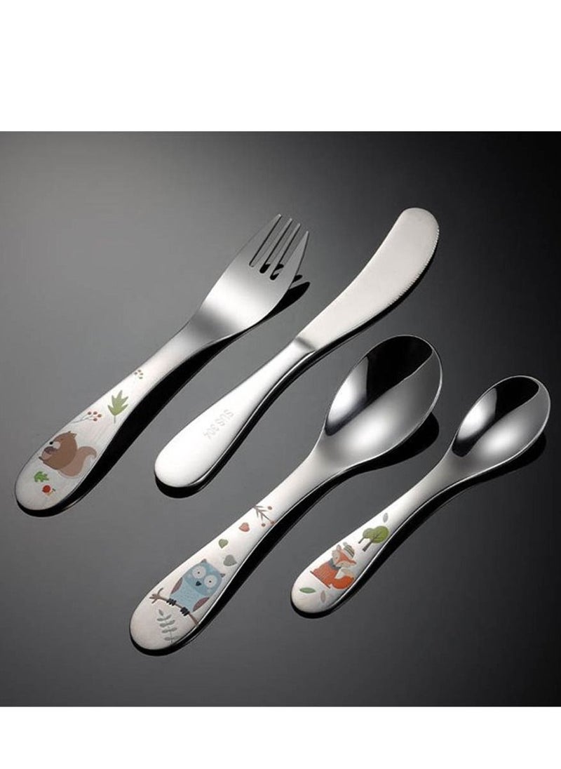 Brain Giggles Brain Giggles Set of 4 Cutlery Set with Box Stainless Steel Tableware for Toddler and Kids  - Image 5