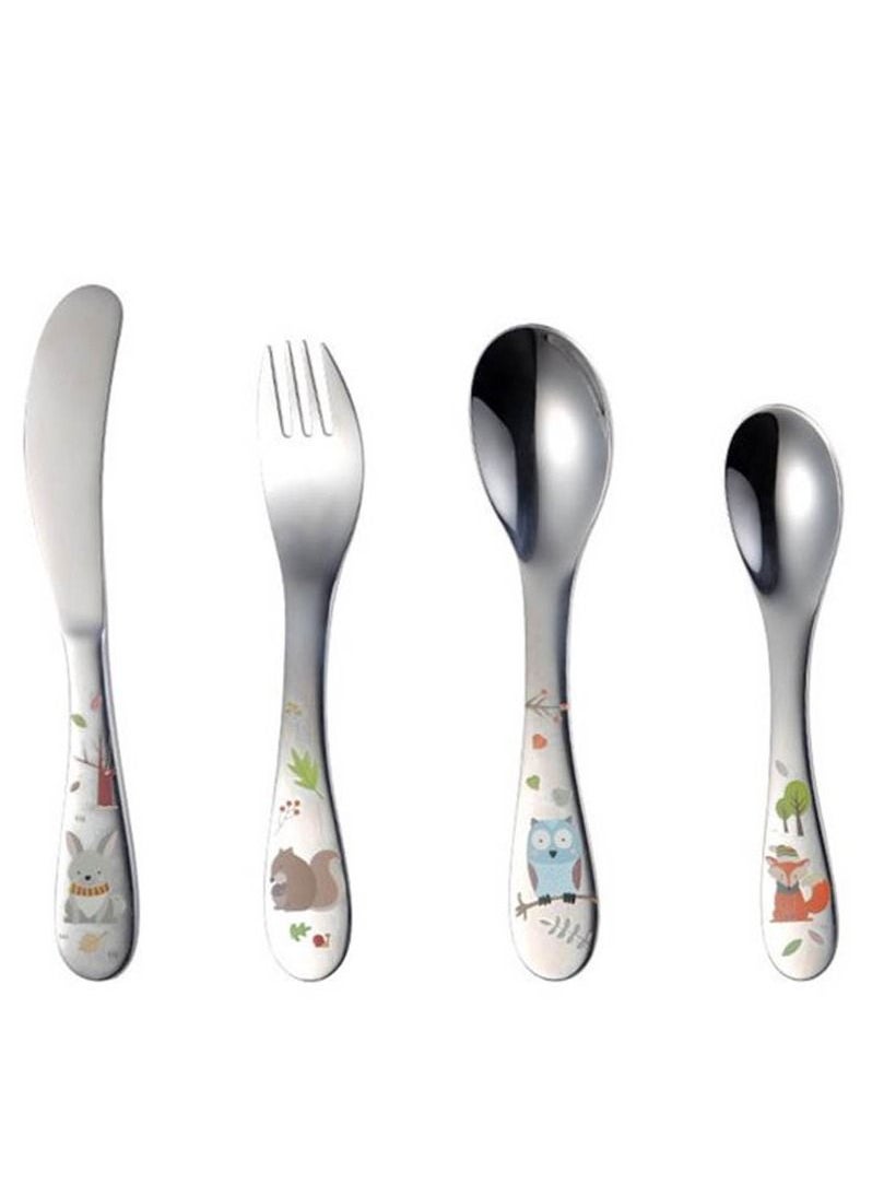 Brain Giggles Brain Giggles Set of 4 Cutlery Set with Box Stainless Steel Tableware for Toddler and Kids  - Image 1