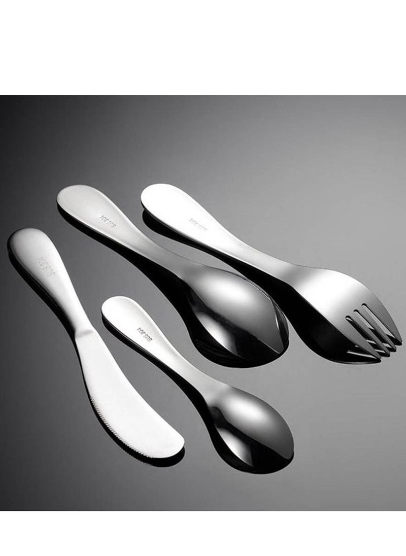 Brain Giggles Brain Giggles Set of 4 Cutlery Set with Box Stainless Steel Tableware for Toddler and Kids  - Image 4