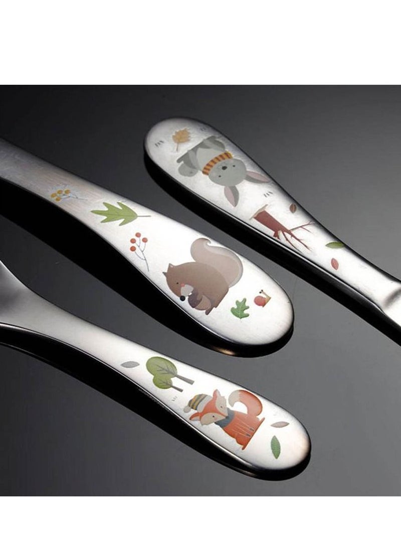 Brain Giggles Brain Giggles Set of 4 Cutlery Set with Box Stainless Steel Tableware for Toddler and Kids  - Image 3