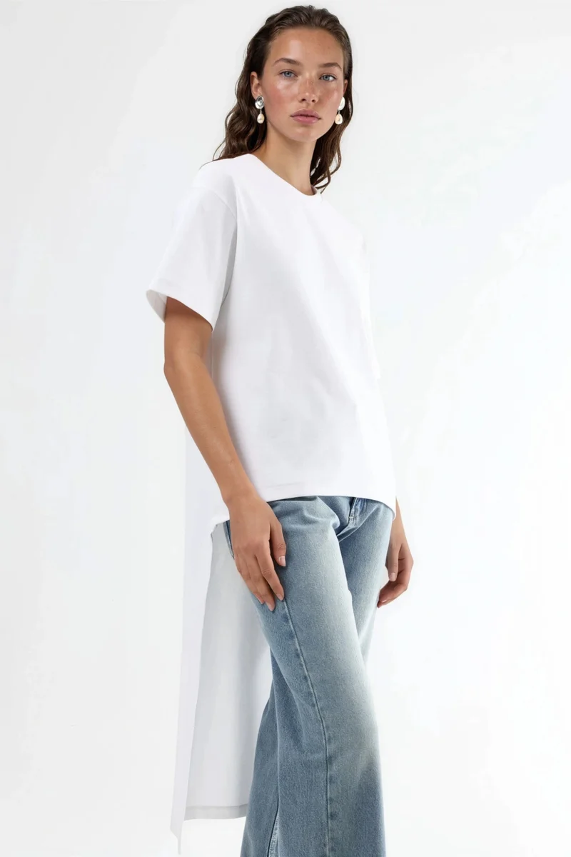BUSEM Oversized Crew Neck Tunic with Slit