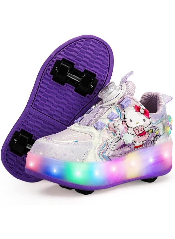 Lucky Kids Kids Roller Skates 4 Wheel Flashing Skate Shoes With Led Lights Usb Rechargeable Stylish & Fun For Boys & Girls - Image 1