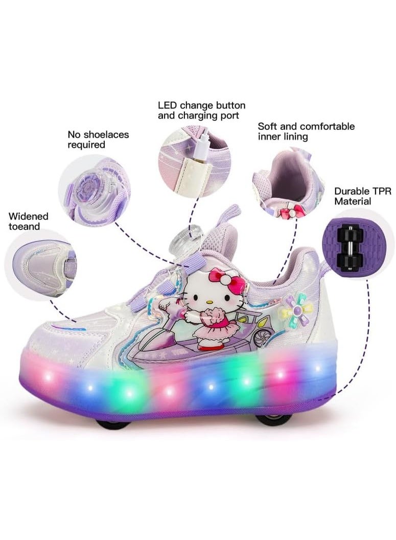 Lucky Kids Kids Roller Skates 4 Wheel Flashing Skate Shoes With Led Lights Usb Rechargeable Stylish & Fun For Boys & Girls - Image 2