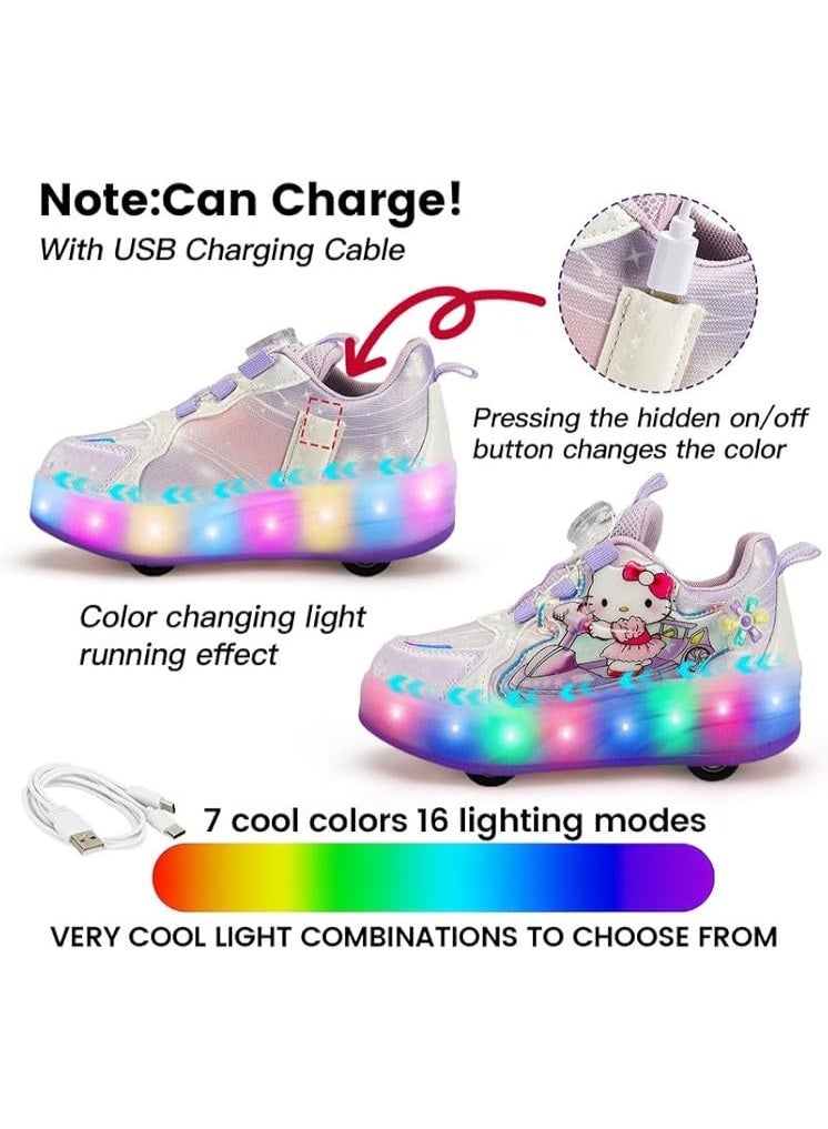 Lucky Kids Kids Roller Skates 4 Wheel Flashing Skate Shoes With Led Lights Usb Rechargeable Stylish & Fun For Boys & Girls - Image 3