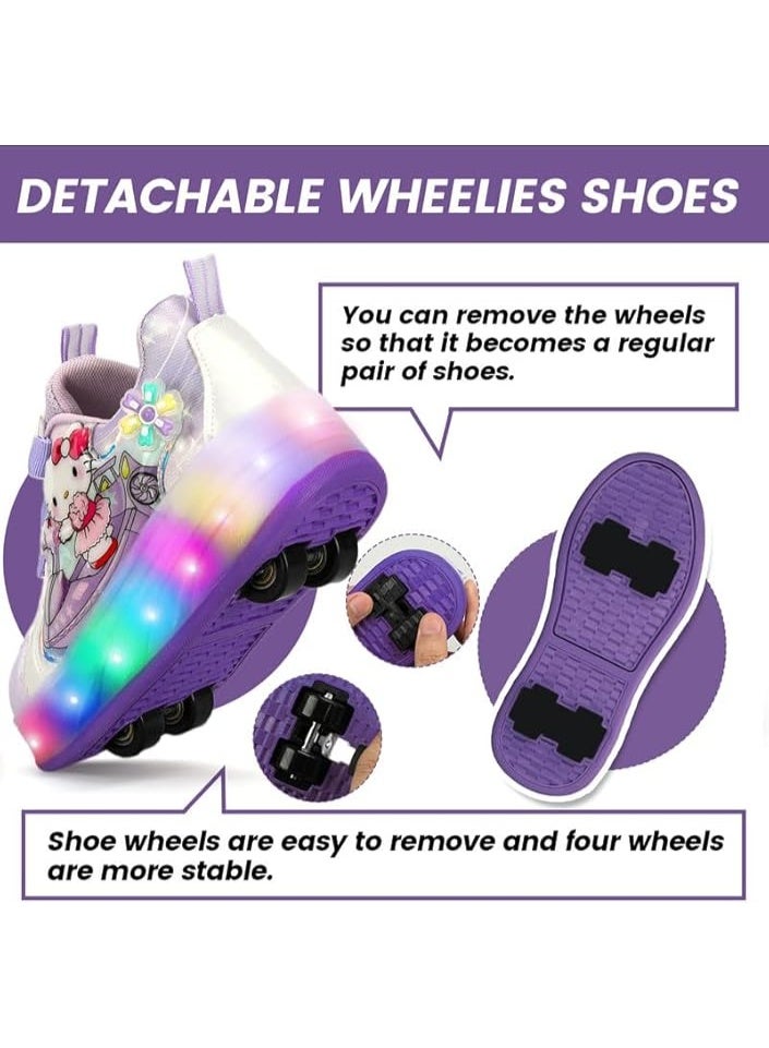 Lucky Kids Kids Roller Skates 4 Wheel Flashing Skate Shoes With Led Lights Usb Rechargeable Stylish & Fun For Boys & Girls - Image 4