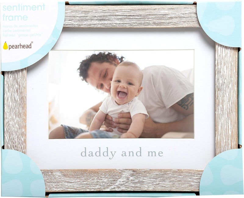 Pearhead Daddy  Me Baby Picture Frame GenderNeutral Dad  Baby Frame Nursery Decor 4 x 6 Photo Insert Wood - Image 3