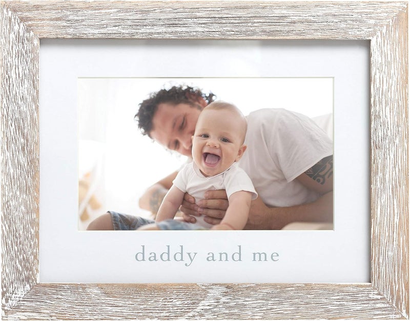 Pearhead Daddy  Me Baby Picture Frame GenderNeutral Dad  Baby Frame Nursery Decor 4 x 6 Photo Insert Wood - Image 1