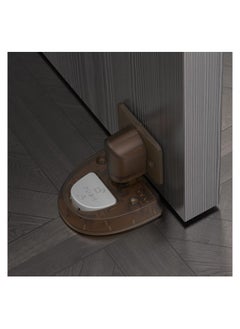 Y&D Door Holder to Keep Open, SYOSI Stopper for Bottom of Door, Soundless Stop, Windproof Babyproof Mechanical Doorstop, Nailless Floor Catch, Light Brown, 1 Pack  - Image 2
