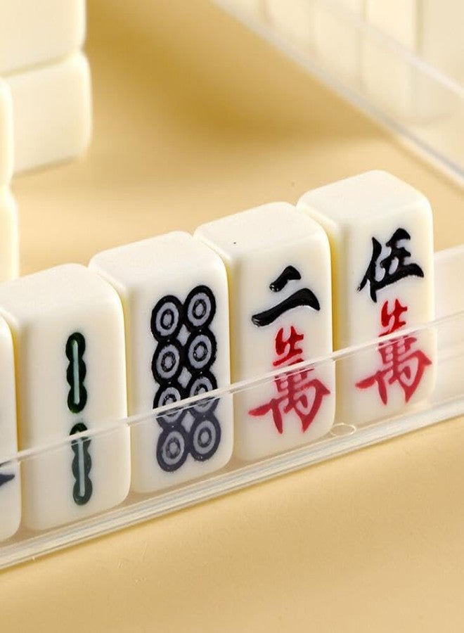 EatingBiting Mini Mahjongs 20mm/0.78" Board Game Portable Travel Set 144pcs Chinese Mahjongs Classic Traditional Chinese Dominos Family Tabletop Game - Image 2