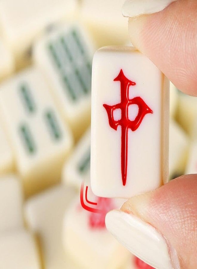 EatingBiting Mini Mahjongs 20mm/0.78" Board Game Portable Travel Set 144pcs Chinese Mahjongs Classic Traditional Chinese Dominos Family Tabletop Game - Image 5
