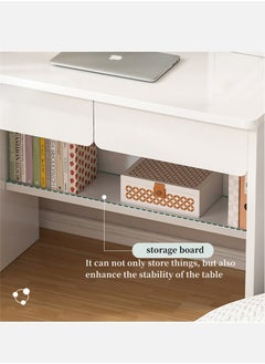 Sharpdo Study Desk Computer Desk With Storage White 100x48x109 cm  - Image 4