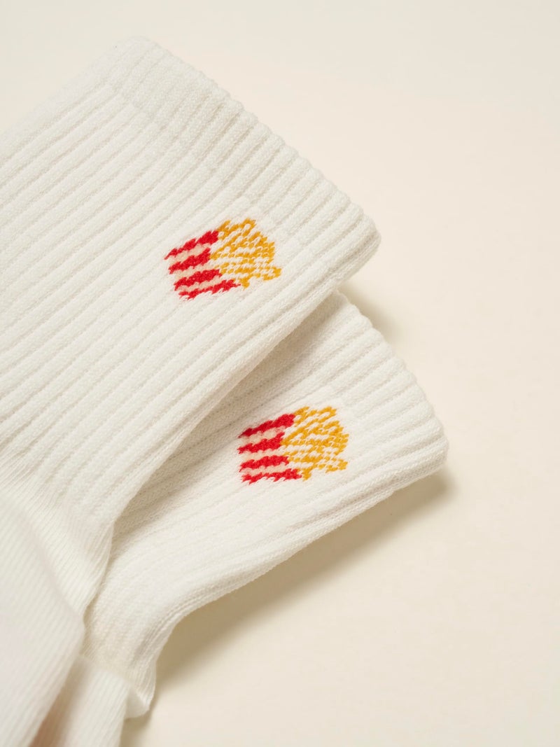 Shapes Studio Half Calf Grip Socks, Cute Fruit Pilates Socks, Ruffle Socks, Non-Slip for Barre Yoga (US, Numeric, 5, 10, Regular, Regular, French Fries, Effortless Club) - Image 3