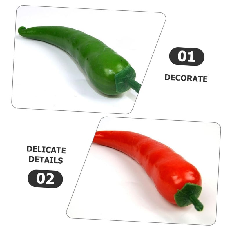 Set Of 3 Realistic Artificial Chili Pepper Decor Display Props For Home Office - Image 4