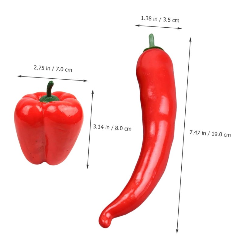 Set Of 3 Realistic Artificial Chili Pepper Decor Display Props For Home Office - Image 5