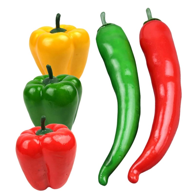 Set Of 3 Realistic Artificial Chili Pepper Decor Display Props For Home Office - Image 3