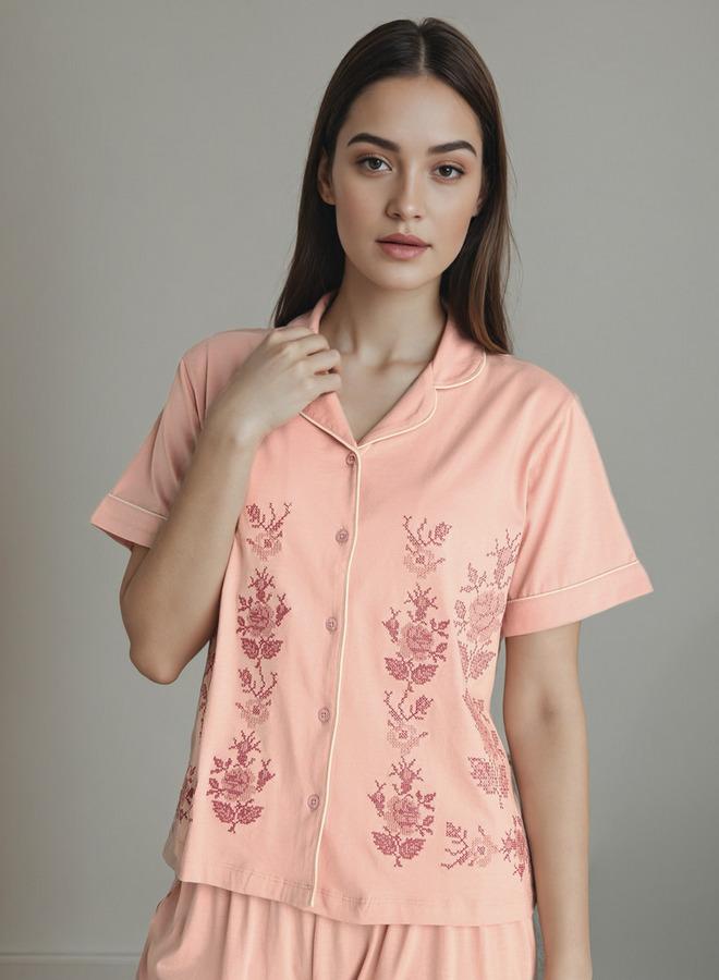 Splash FAV Floral Embroidered Pyjama Set - Image 1