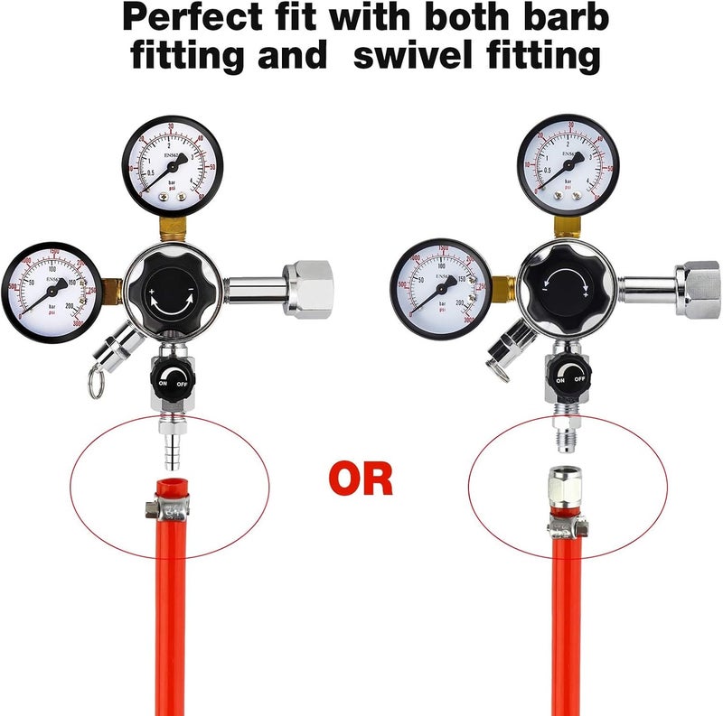 Ferroday Ball Lock Gas Line Assembly 5ft Red Long Tubing 5/16 Ball Lock Gas Disconnect Set Home Brewing Kit Ball Lock CO2 Gas Hose Assemble for Draft Beer Home Brewing - Image 5
