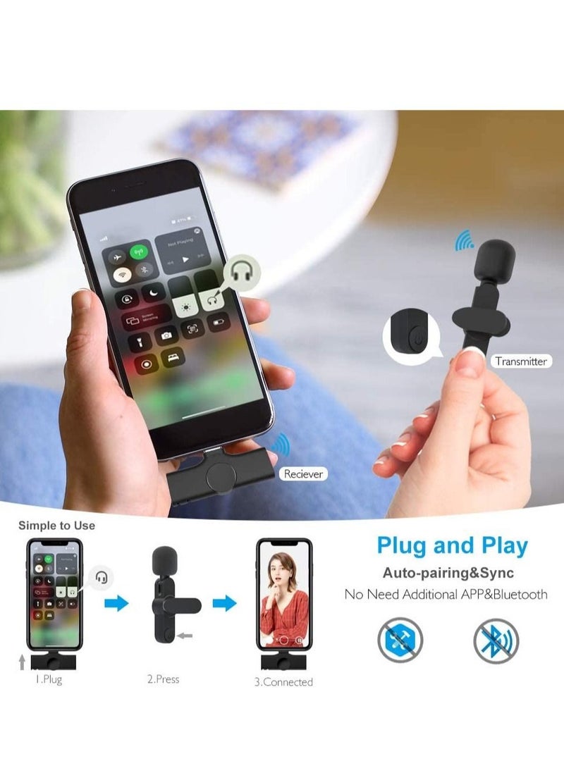Upgraded （Plug-Play） Wireless Lapel Lavalier Microphone for iPhone iPad Recording,YouTube Facebook Live Stream,Vlog, Auto-Sync Wireless Mic with 2 Clips (No Need App/Bluetooth) - Image 3