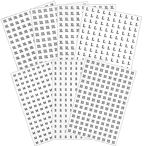 DERAYEE 4200 Pcs Clothing Size Round Stickers, 1/2” Labels Sticker White Adhesive Apparel Circle Size Labels 7 Sizes (XS/S/M/L/XL/XXL/XXXL) - Image 4