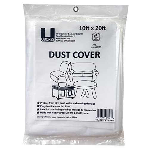 Uboxes Furniture Covers protect your furniture with our versatile 10' x 20' dust cover, Clear - Image 1