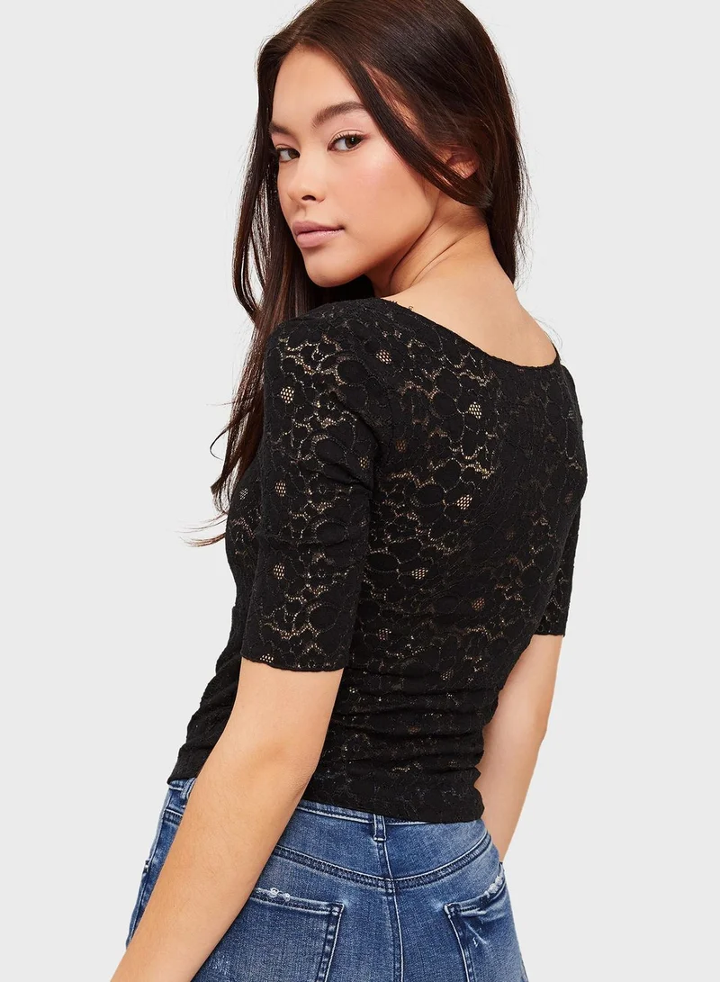 Ardene Lace Detail Knitted Top