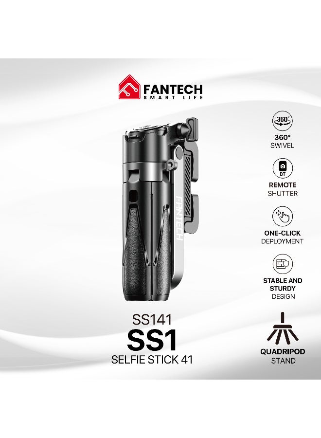 FANTECH Pocket Phone Tripod for Video Vlog Recording, Mini Portable Multi-Function Selfie Stick with Remote Control Photo Function, Retractable Handheld Phone Tripod Stand - Image 1