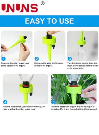 Plant Self Watering Spikes,12PCS Automatic Water Control System With Slow Release Valve,Adjustable Water Volume Drip Irrigation Control System For Home Vacation Plant Watering - view 5