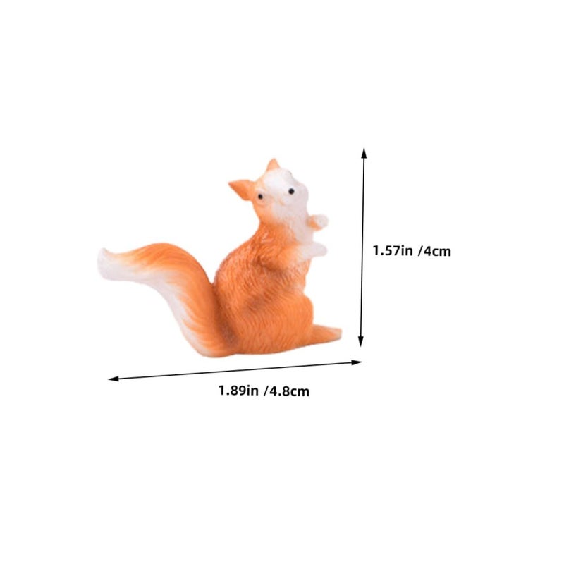 6pcs Miniature Squirrel Figurines Resin Animal Statues For Garden Dollhouse Cake Decor - Image 3