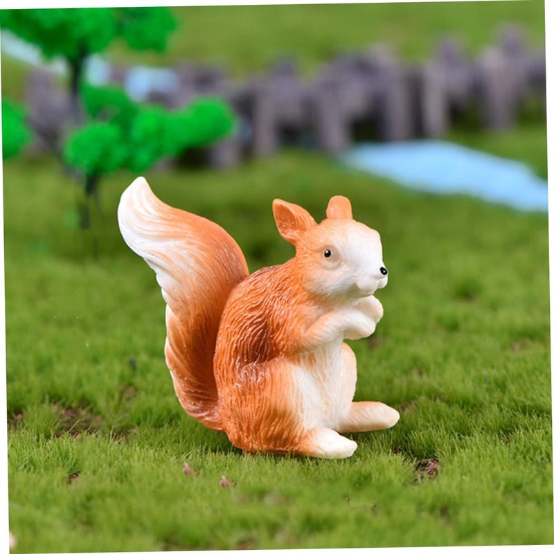 6pcs Miniature Squirrel Figurines Resin Animal Statues For Garden Dollhouse Cake Decor - Image 5