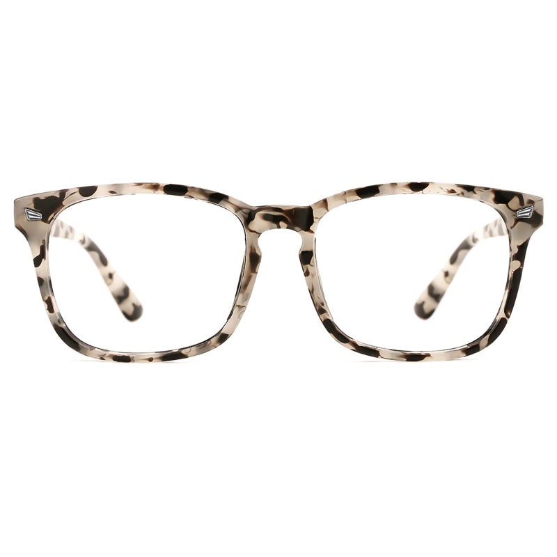 TIJN Blue Light Blocking Glasses for Women Men Clear Frame Square Nerd Eyeglasses Anti Blue Ray Computer Screen Glasses