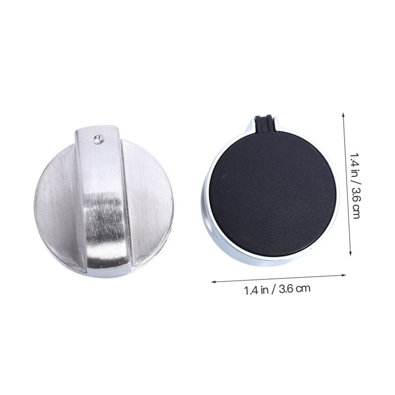 Lurrose 4pcs Zinc Alloy Gas Stove Knobs Black Silver Easy Install For Burners - Image 3