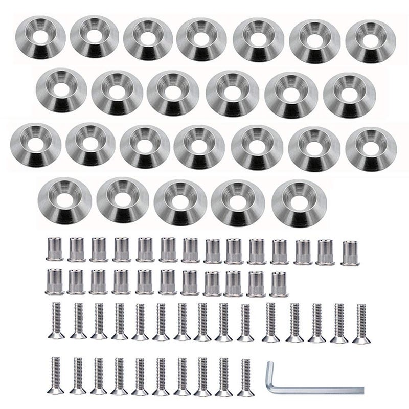 SEMTION Stainless Steel 25 Pcs Fender Bumper Washer Bolt M5x20mm CNC Finishing Washer Engine Bay Dress Up Fastener Kit Flares Widebody kit Installation Hardware - Image 1