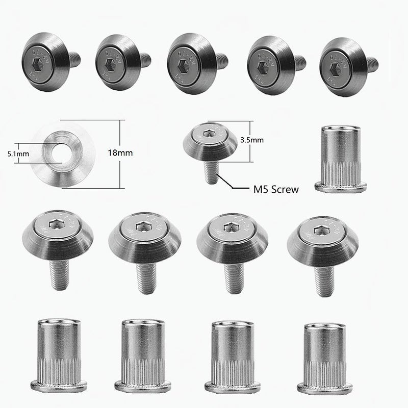 SEMTION Stainless Steel 25 Pcs Fender Bumper Washer Bolt M5x20mm CNC Finishing Washer Engine Bay Dress Up Fastener Kit Flares Widebody kit Installation Hardware - Image 2