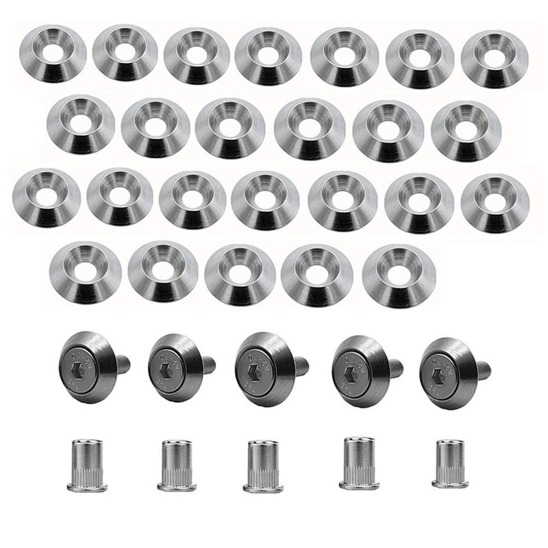 SEMTION Stainless Steel 25 Pcs Fender Bumper Washer Bolt M5x20mm CNC Finishing Washer Engine Bay Dress Up Fastener Kit Flares Widebody kit Installation Hardware - Image 4
