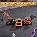 Unimoly Alloy Mini Construction Vehicles 3Pcs Diecast Metal Toy Set with Pull Back Action Excavator Dump Truck Bulldozer for Toddlers Kids 3 4 5 6 7 Years Old Boys Toys - Image 4