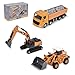 Unimoly Alloy Mini Construction Vehicles 3Pcs Diecast Metal Toy Set with Pull Back Action Excavator Dump Truck Bulldozer for Toddlers Kids 3 4 5 6 7 Years Old Boys Toys - Image 2