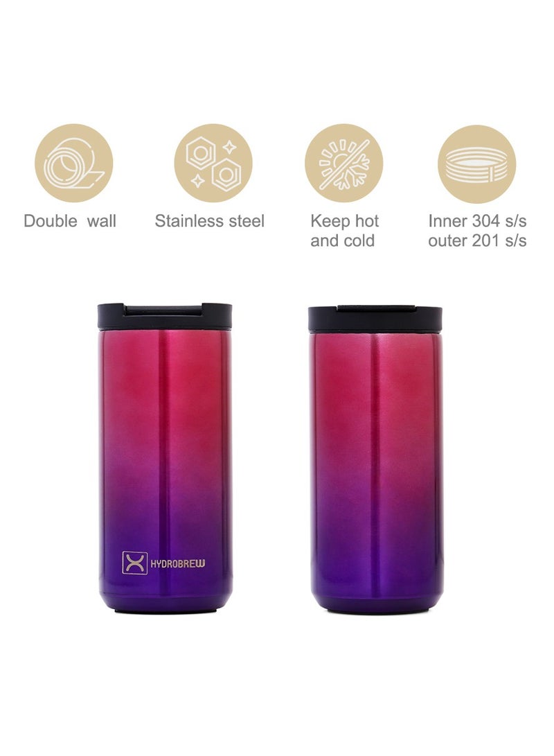 HYDROBREW زجاجة مياه معزولة مزدوجة الجدار - كروم، 400 مل - Image 4