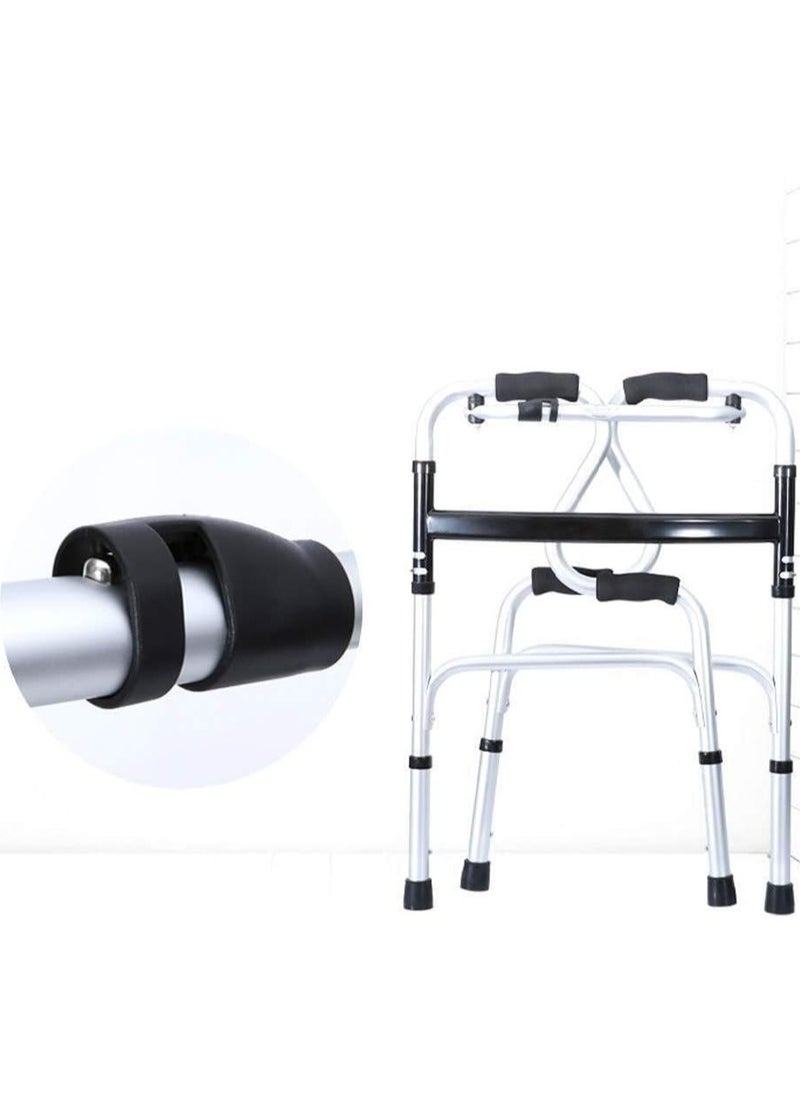 Generic Elderly Foldable Rehabilitation Walker Adjustable Walking Assist Aluminum Alloy Standing Frame Disabled Mobility Training Tools  - Image 5