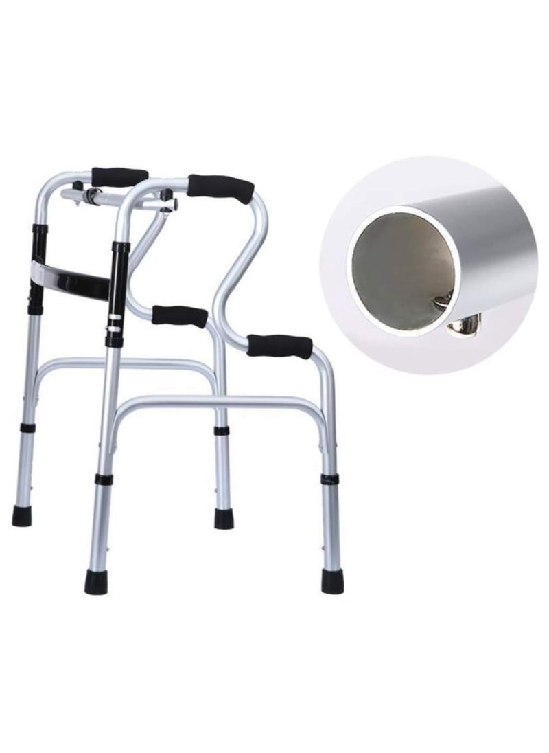 Generic Elderly Foldable Rehabilitation Walker Adjustable Walking Assist Aluminum Alloy Standing Frame Disabled Mobility Training Tools  - Image 4