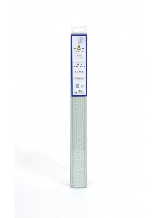 DMC GD1436-4691 Classic Reserve Gold Label Aida Fabric Box, Light Seafoam, 14 Count - Image 1