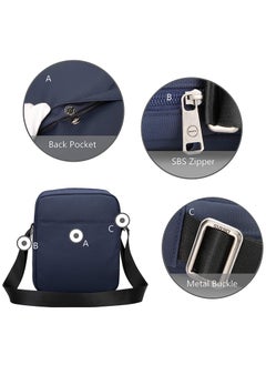 OIWAS Small Man Bags for Men Waterproof Shoulder Bag Cross Body Phone Bag with Long Strap Cross Body Wallet Pouch Hold 7.9 inch Tablet iPad Kindle Blue  - Image 5
