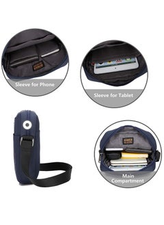 OIWAS Small Man Bags for Men Waterproof Shoulder Bag Cross Body Phone Bag with Long Strap Cross Body Wallet Pouch Hold 7.9 inch Tablet iPad Kindle Blue  - Image 4