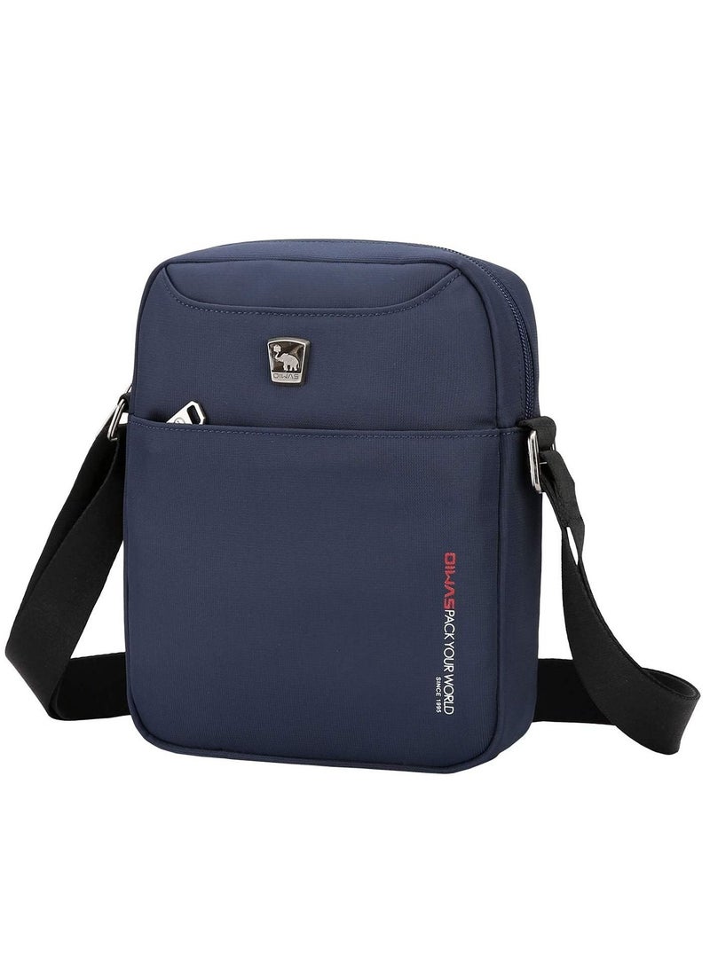 OIWAS - Small Man Bags for Men Waterproof Shoulder Bag Cross Body Phone Bag with Long Strap Cross Body Wallet Pouch Hold 7.9 inch Tablet iPad Kindle Blue - Image 1